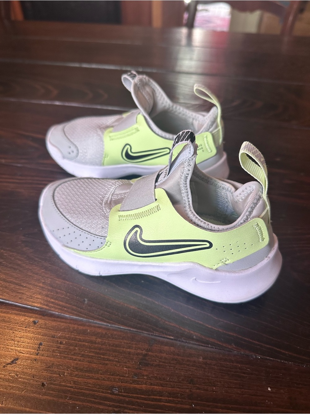 Nike Kids' Flex Runner 3 Slip-On Athletic Shoes - Grey and Neon Yellow